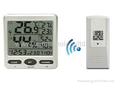 Wireless Weather Station Clock with 8 channel