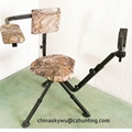 Hunting swivel chair with  adjustable gun rest 