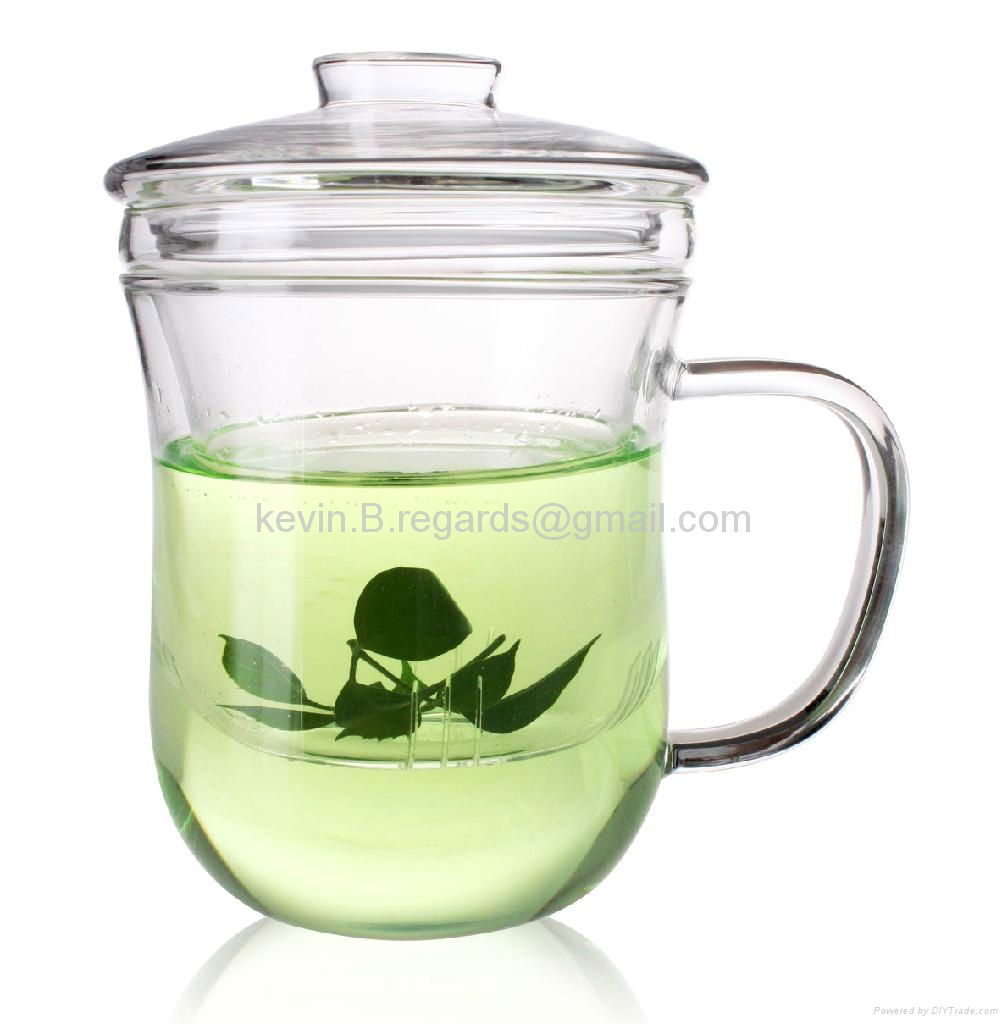 tea mug with glass filter&lid 350ml·····