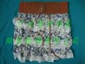 Printed lace skirt chiffon dress casual skirt flounced skirt Mini Skirt