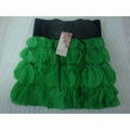 Short Skirt Green Colors Pleated skirt