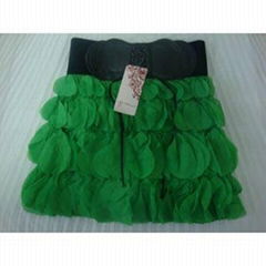 Short Skirt Green Colors Pleated skirt MINI skirt falbala skirt skirt