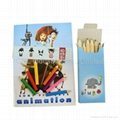 Cartoon coloring book set with colored pencil, kids coloring book printing
