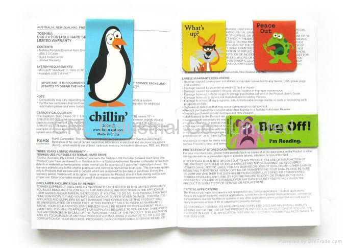 Customized shape folding paper magnetic bookmark with printing 3