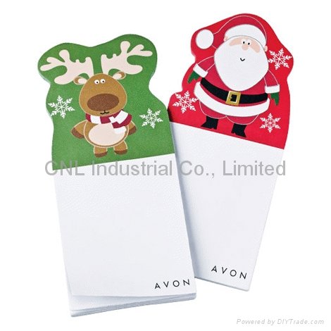 Customized Xmas designadvertising gift magnetic sticky note pad for promotion