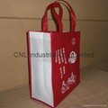 Customized logo printed non woven shopping bag with handle