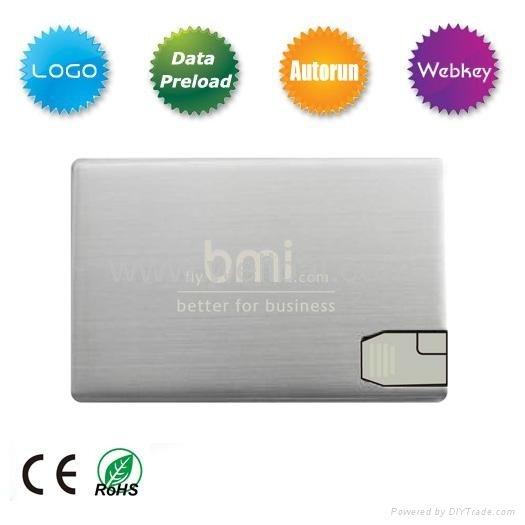 Metal Card USB Flash Drive for Promotional Gift 