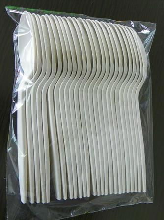 100% disposable and compostable cornstarch flatware set 4