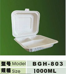 1000ml disposable biodegradable 3 compartment lunch box