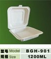 1000ml disposable biodegradable 3 compartment lunch box 3