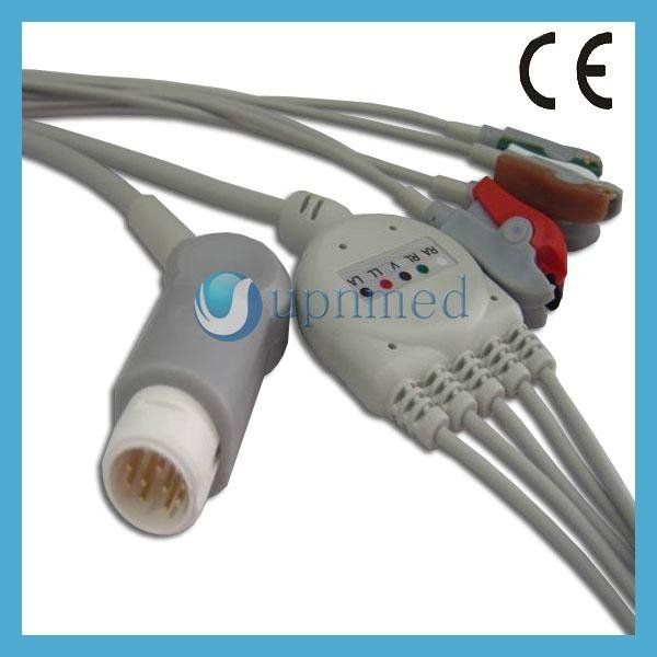 HP one piece 5-lead ECG cable with leadwires