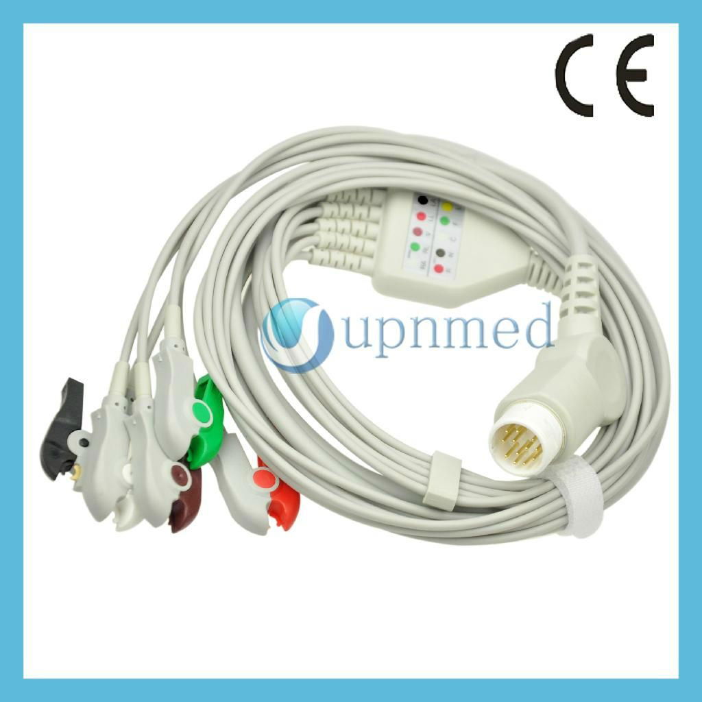 HP one piece 5-lead ECG cable with leadwires 3