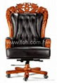 High Class Antique Genuine Leather King Chair 