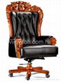High Class Antique Genuine Leather King Chair  2