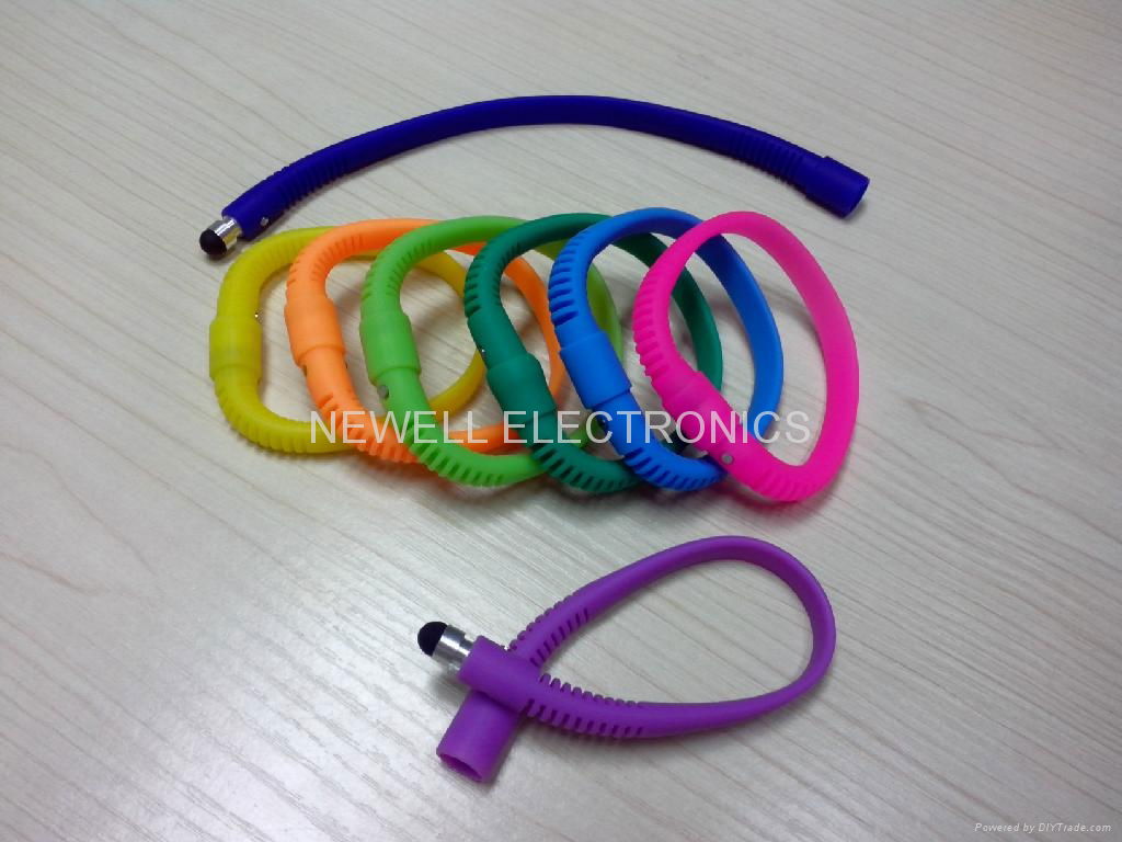 Silicone Wristband Touch Stylus Pen for iPhone5 4