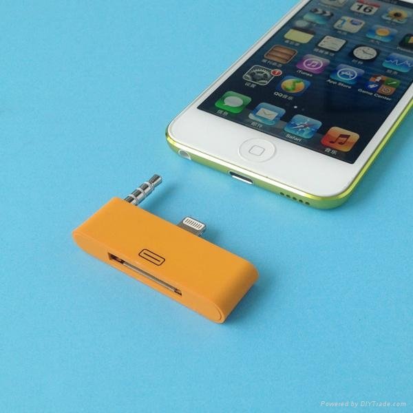 30 to 8-pin Audio Adapter for iPhone 5 iPod Touch Dock Stand 5