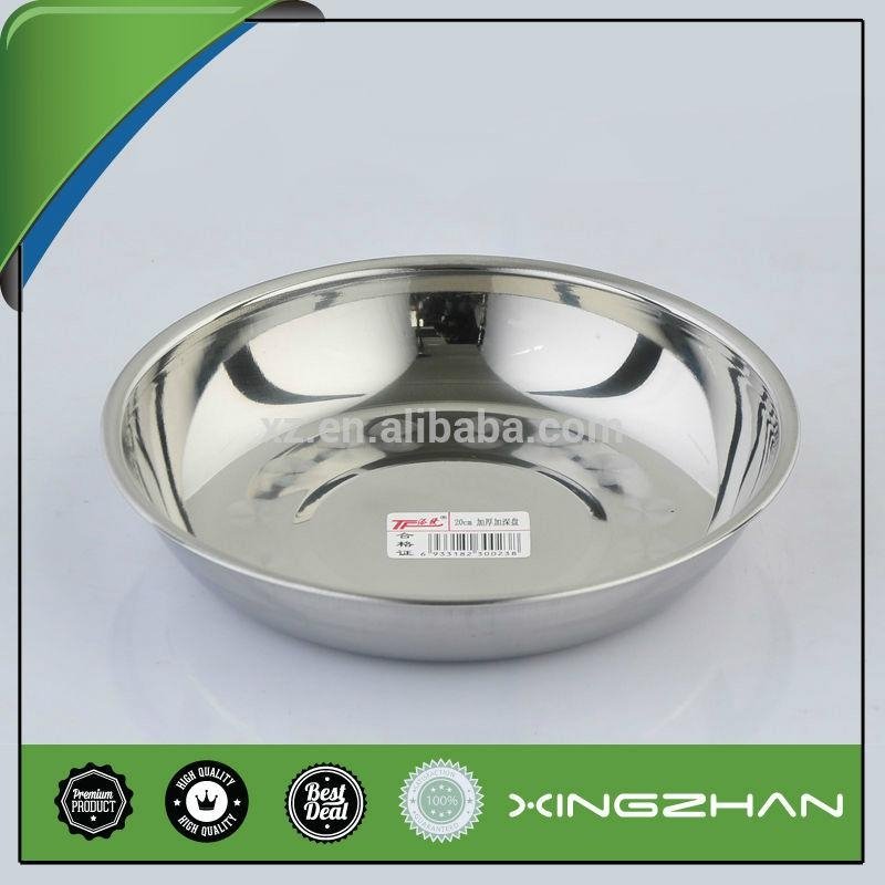 14~28cm Round Stainless Steel Dinner Tray Plate Dish