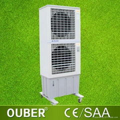 Double axial fan portable evaporative