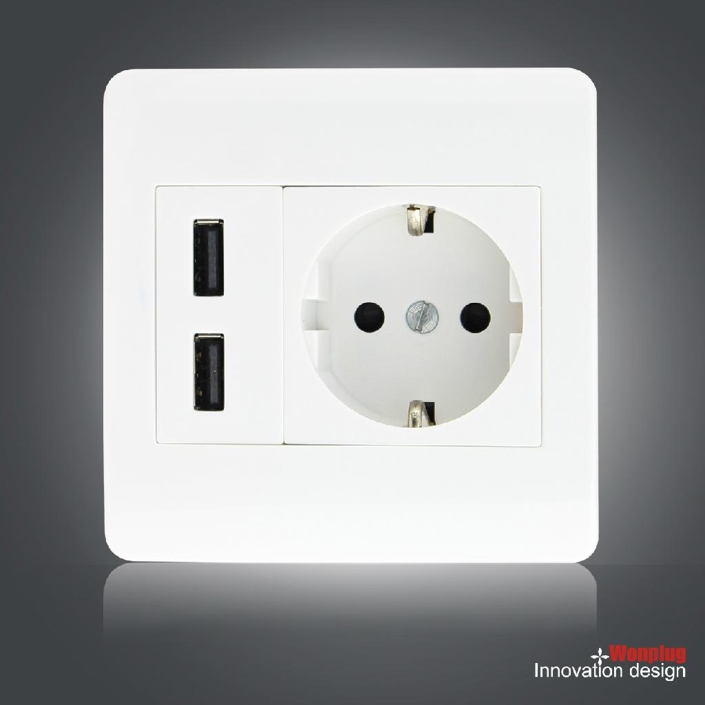 Double USB German wall socket