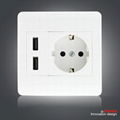 Double USB German wall socket 1