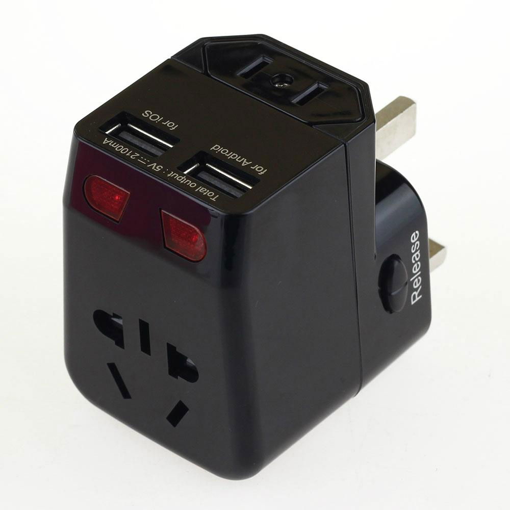 2.1A China World Travel Adapter with dual USB 3