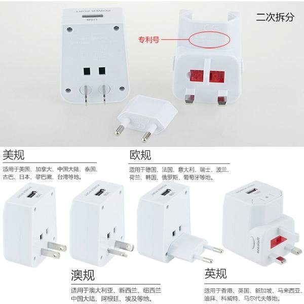 World Travel Adapter with USB 4