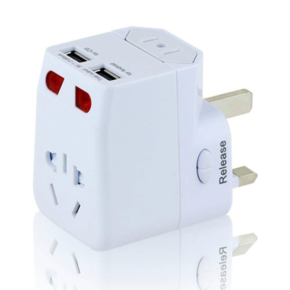 2.1A China World Travel Adapter with dual USB 2