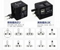 All in one travel adapter with 2USB 9