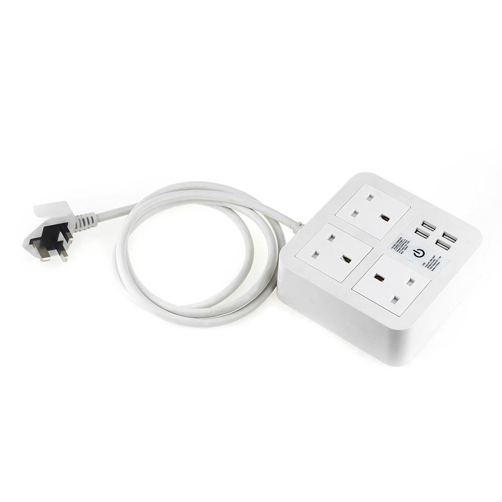 4-port USB desk charger with 3 Chinese outlets and phone holder 2
