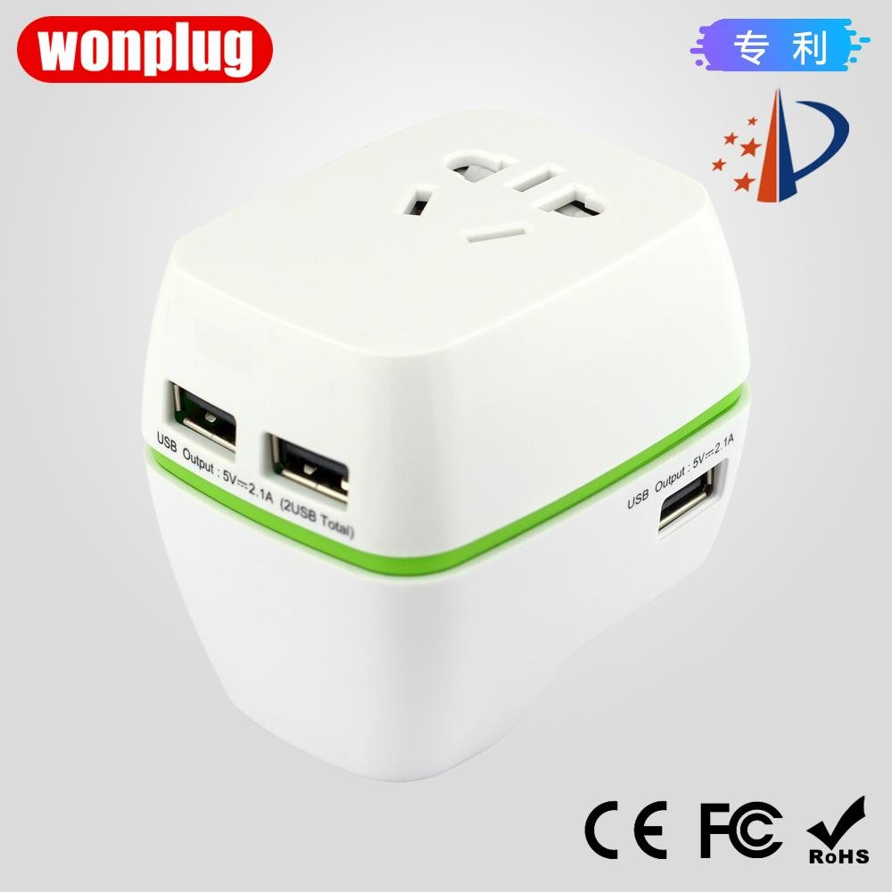 2017 new model universal travel plug adapter with usb and safety shutter  