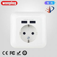 EU Germany wall socket outlet with USB