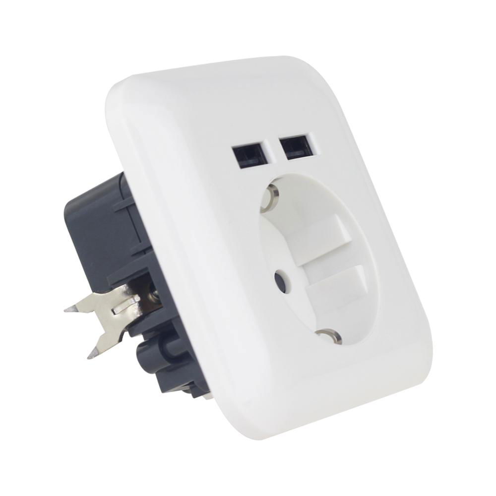EU Germany wall socket outlet with USB 3