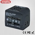 Universal travel adapter with 3USB