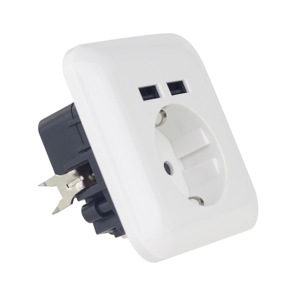 Germany Socket, EU Germany USB Electrical Wall Power Socket  2