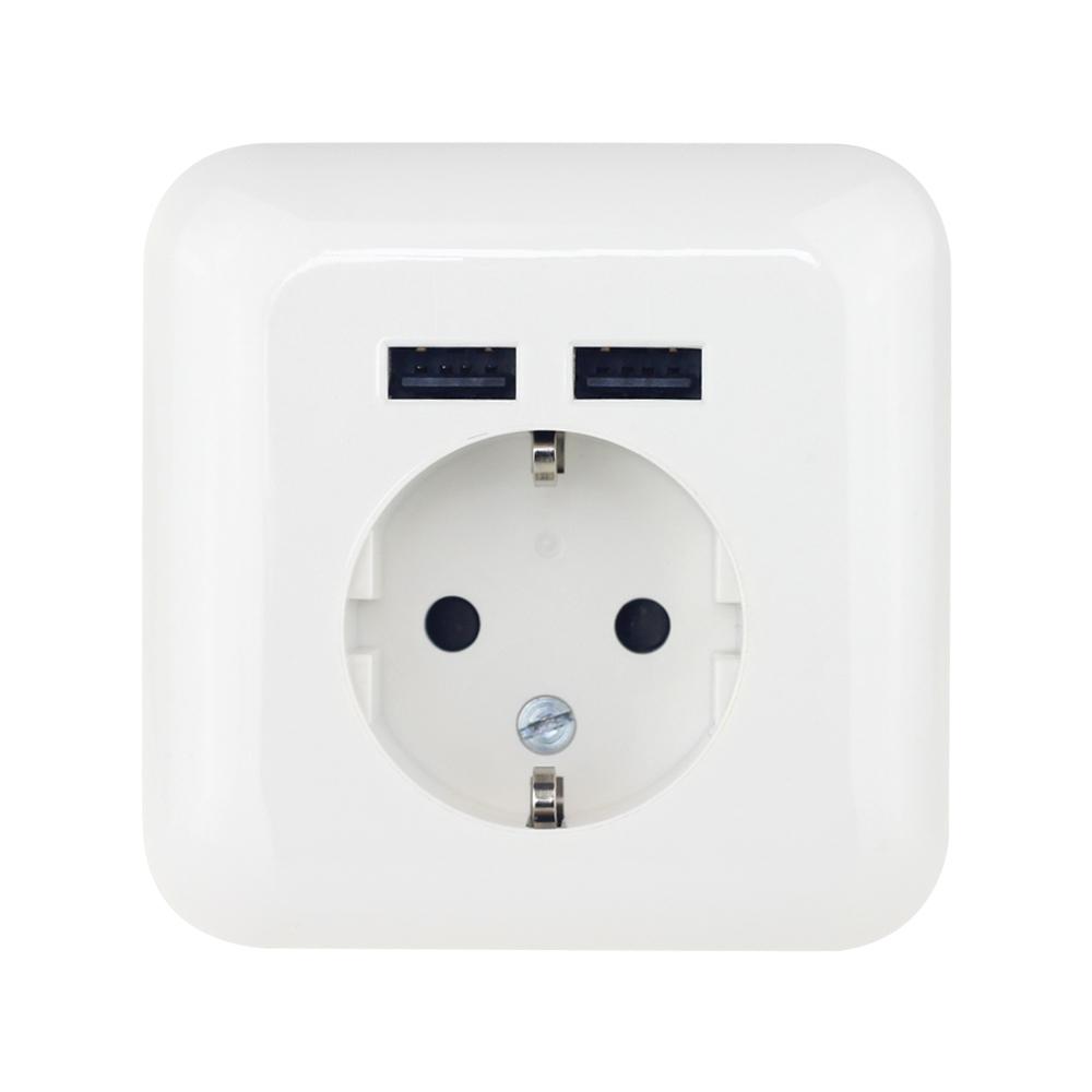 Germany Socket, EU Germany USB Electrical Wall Power Socket  4