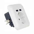 germany 16A 2.1A USB wall socket usb charging outlet receptacle 3