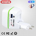 Travel Adapter, Universal Travel Plug Adapter with USB and Safety Shutter  