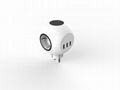 EU Germany Korea globe extension socket with 3 outlets and 3 USBports