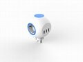 EU Germany Korea globe extension socket with 3 outlets and 3 USBports