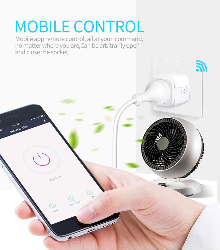 Eu european remote control smart plug switch wifi socket smart home plug 2