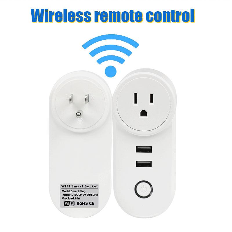 smart home alexa us wifi plug 2USB Wifi Remote Control tuya smart plug