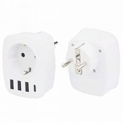 3USB 1 type C Germany 16A Electrical Power Extension Socket Outlet