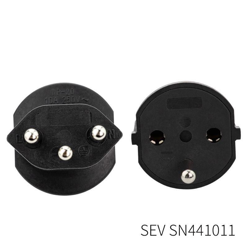 CB Approved Plug Adapter SEV SN441011 EU to Switzerland Fix Adapter  3