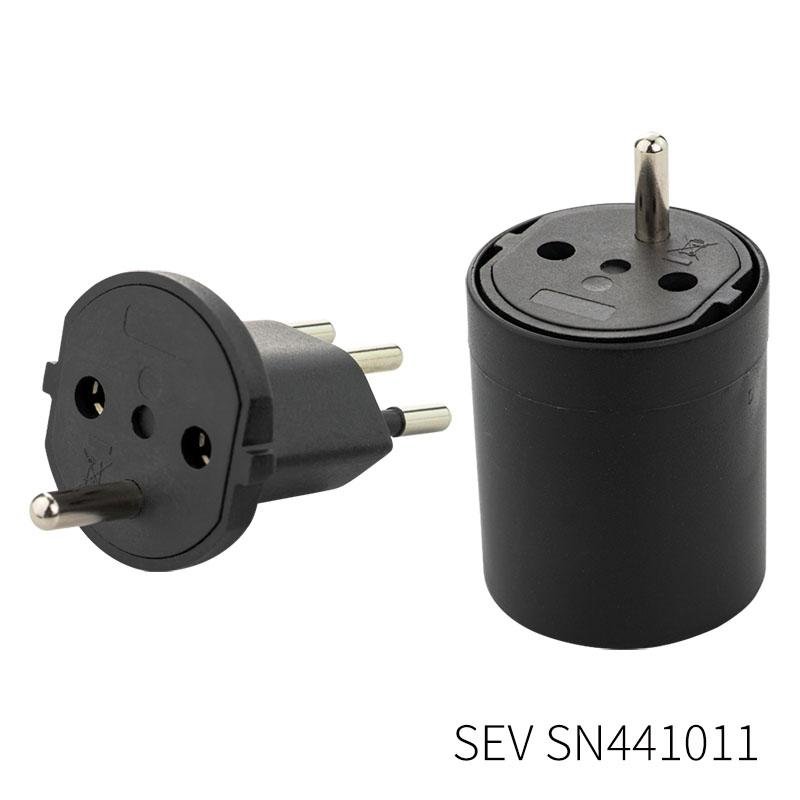 CB Approved Plug Adapter SEV SN441011 EU to Switzerland Fix Adapter 