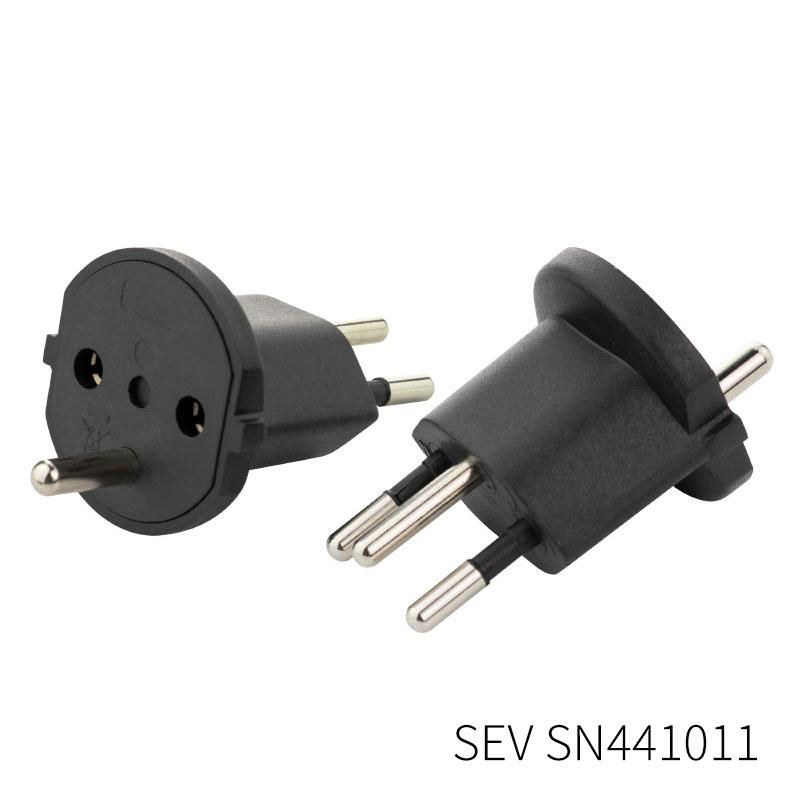 CB Approved Plug Adapter SEV SN441011 EU to Switzerland Fix Adapter