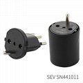 SEV standard EU Schuko to Switzerland swiss fixed plug adapter