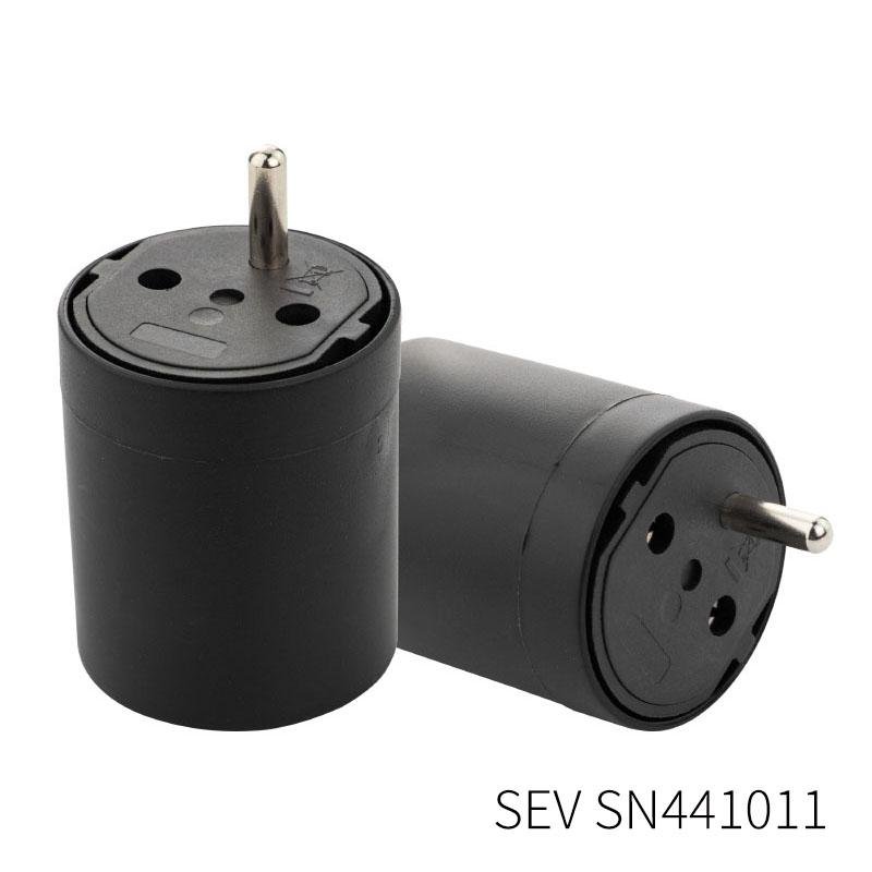 SEV standard EU Schuko to Switzerland swiss fixed plug adapter 4