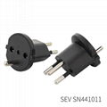 SEV standard EU Schuko to Switzerland swiss fixed plug adapter