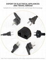 USA 2pin plug/Australia 2pin plug/EU 4.8mm plug socket to EU 4.0mm plug adapter 