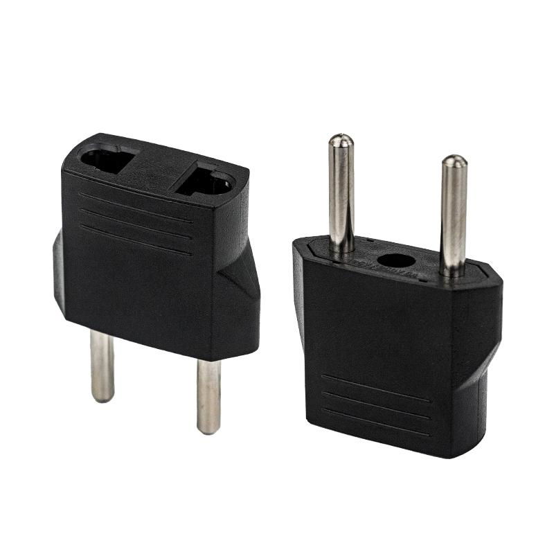 USA 2pin plug/Australia 2pin plug/EU 4.8mm plug socket to EU 4.0mm plug adapter 